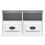 TV Cabinet White 80x35x50 cm Engineered Wood - 45-Degree Angle