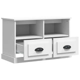TV Cabinet White 80x35x50 cm Engineered Wood - Rear View