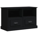 TV Cabinet Black 80x35x50 cm Engineered Wood - Front View