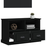 TV Cabinet Black 80x35x50 cm Engineered Wood - Top-Down View
