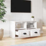 TV Cabinet High Gloss White 80x35x50 cm Engineered Wood - Side View