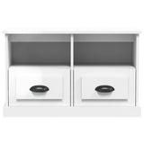 TV Cabinet High Gloss White 80x35x50 cm Engineered Wood - 45-Degree Angle