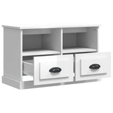 TV Cabinet High Gloss White 80x35x50 cm Engineered Wood - Rear View