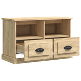 TV Cabinet Sonoma Oak 80x35x50 cm Engineered Wood - Rear View