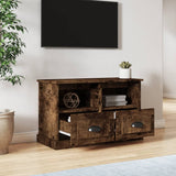 TV Cabinet Smoked Oak 80x35x50 cm Engineered Wood - Side View