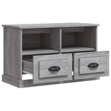 TV Cabinet Grey Sonoma 80x35x50 cm Engineered Wood - Rear View
