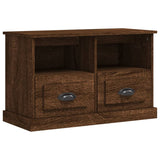TV Cabinet Brown Oak 80x35x50 cm Engineered Wood - Front View