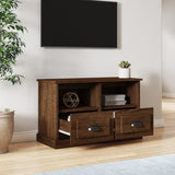 TV Cabinet Brown Oak 80x35x50 cm Engineered Wood - Side View