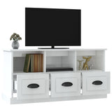 TV Cabinet High Gloss White 100x35x50 cm Engineered Wood - 45-Degree Angle