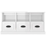 TV Cabinet High Gloss White 100x35x50 cm Engineered Wood - Rear View
