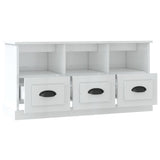 TV Cabinet High Gloss White 100x35x50 cm Engineered Wood - Close-Up Angle