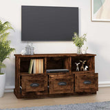 TV Cabinet Smoked Oak 100x35x50 cm Engineered Wood - Side View