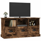 TV Cabinet Smoked Oak 100x35x50 cm Engineered Wood - Top-Down View