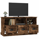 TV Cabinet Smoked Oak 100x35x50 cm Engineered Wood - 45-Degree Angle