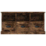 TV Cabinet Smoked Oak 100x35x50 cm Engineered Wood - Rear View