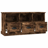 TV Cabinet Smoked Oak 100x35x50 cm Engineered Wood - Close-Up Angle