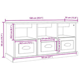 TV Cabinet Smoked Oak 100x35x50 cm Engineered Wood - Extra Image