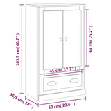 Highboard White 60x35.5x103.5 cm Engineered Wood - Extra Image