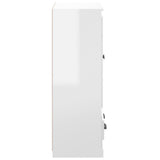 Highboard High Gloss White 60x35.5x103.5 cm Engineered Wood