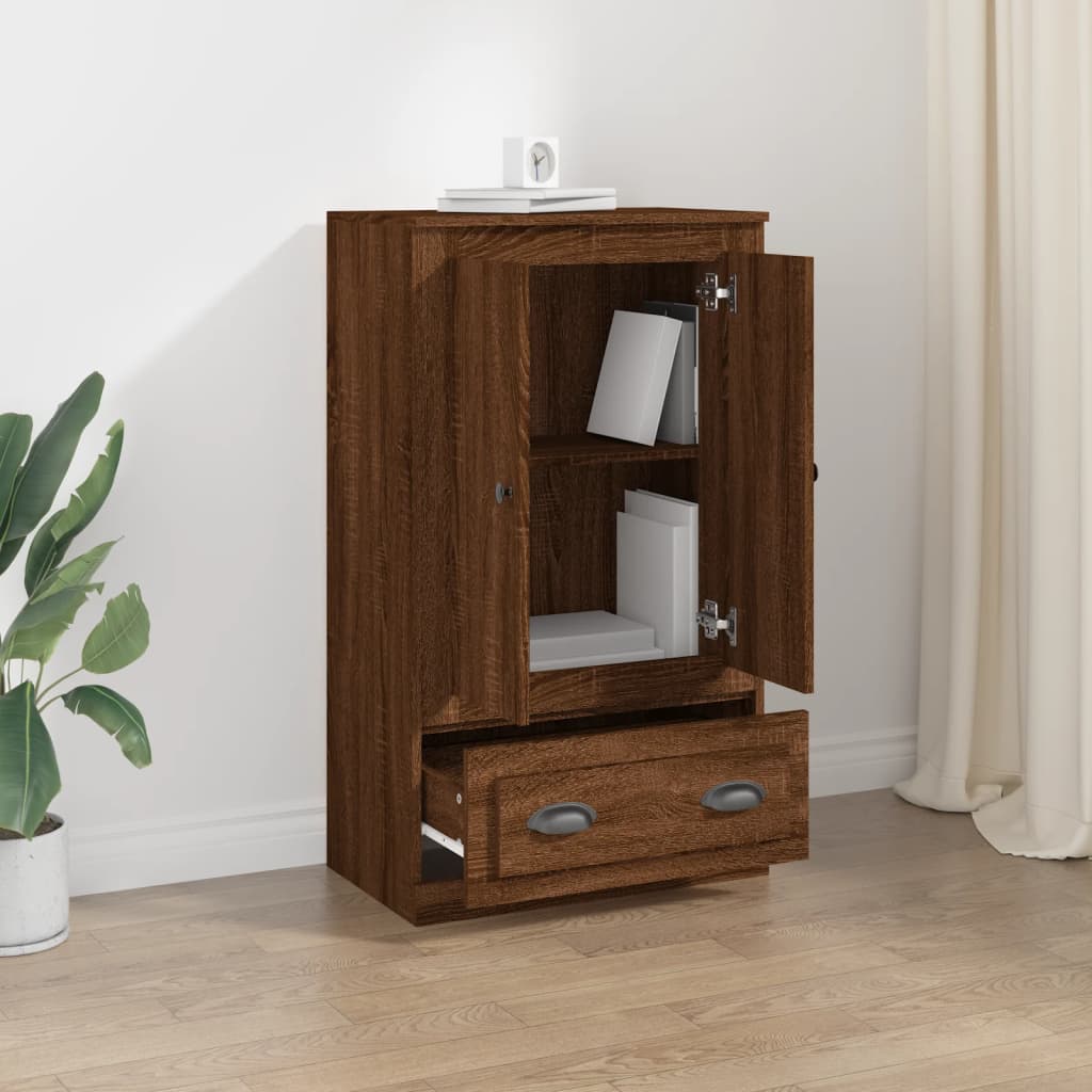 Highboard Brown Oak 60x35.5x103.5 cm Engineered Wood
