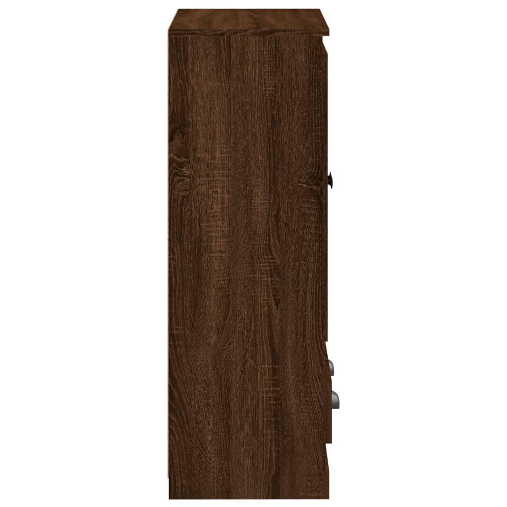 Highboard Brown Oak 60x35.5x103.5 cm Engineered Wood