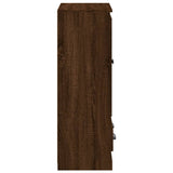 Highboard Brown Oak 60x35.5x103.5 cm Engineered Wood - Close-Up Angle