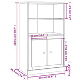 Highboard White 60x35.5x103.5 cm Engineered Wood