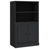 Highboard Black 60x35.5x103.5 cm Engineered Wood - Front View