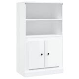Highboard High Gloss White 60x35.5x103.5 cm Engineered Wood - Front View