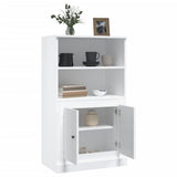 Highboard High Gloss White 60x35.5x103.5 cm Engineered Wood - 45-Degree Angle