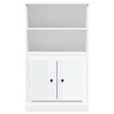 Highboard High Gloss White 60x35.5x103.5 cm Engineered Wood - Rear View