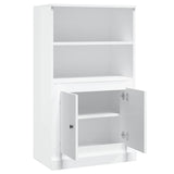 Highboard High Gloss White 60x35.5x103.5 cm Engineered Wood