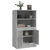 Highboard Concrete Grey 60x35.5x103.5 cm Engineered Wood - 45-Degree Angle