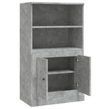 Highboard Concrete Grey 60x35.5x103.5 cm Engineered Wood - Low Angle