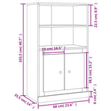 Highboard Grey Sonoma 60x35.5x103.5 cm Engineered Wood