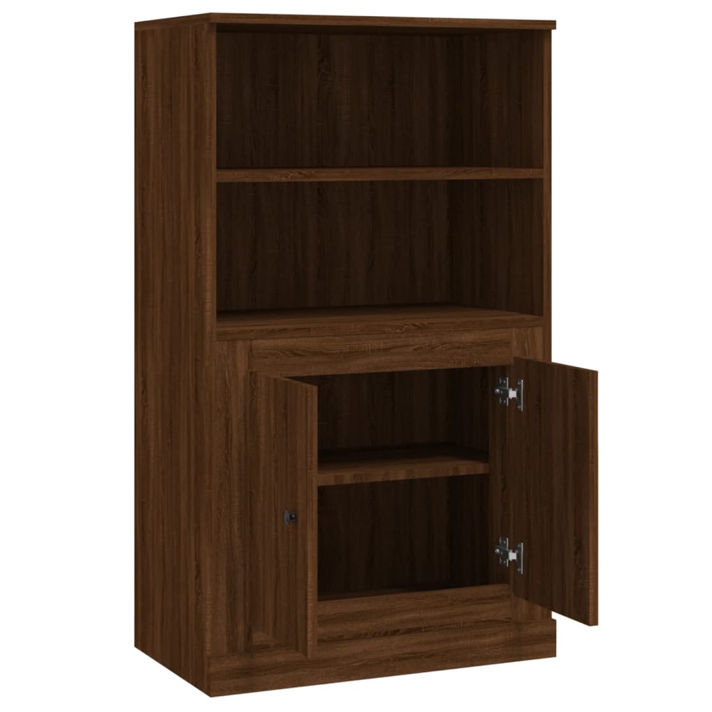 Highboard Brown Oak 60x35.5x103.5 cm Engineered Wood
