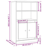 Highboard Brown Oak 60x35.5x103.5 cm Engineered Wood - Extra Image
