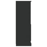 Highboard Black 36x35.5x103.5 cm Engineered Wood - Close-Up Angle