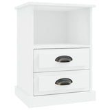 Bedside Cabinets 2 pcs White 43x36x60 cm - Rear View