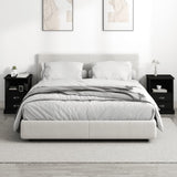 Bedside Cabinets 2 pcs Black 43x36x60 cm - Side View