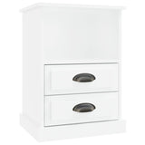 Bedside Cabinet High Gloss White 43x36x60 cm - Front View
