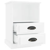 Bedside Cabinet High Gloss White 43x36x60 cm - Close-Up Angle