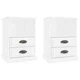 Bedside Cabinets 2 pcs High Gloss White 43x36x60 cm - Front View