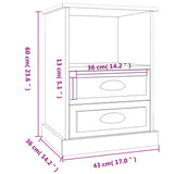 Bedside Cabinets 2 pcs High Gloss White 43x36x60 cm - Extra Image