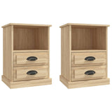 Bedside Cabinets 2 pcs Sonoma Oak 43x36x60 cm - Front View