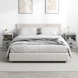 Bedside Cabinets 2 pcs Concrete Grey 43x36x60 cm - Side View