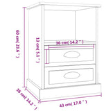 Bedside Cabinets 2 pcs Concrete Grey 43x36x60 cm