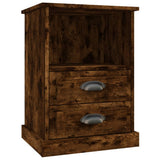 Bedside Cabinets 2 pcs Smoked Oak 43x36x60 cm - Rear View