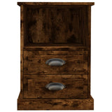 Bedside Cabinets 2 pcs Smoked Oak 43x36x60 cm - Close-Up Angle