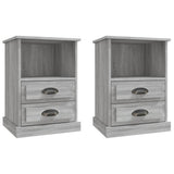 Bedside Cabinets 2 pcs Grey Sonoma 43x36x60 cm - Front View